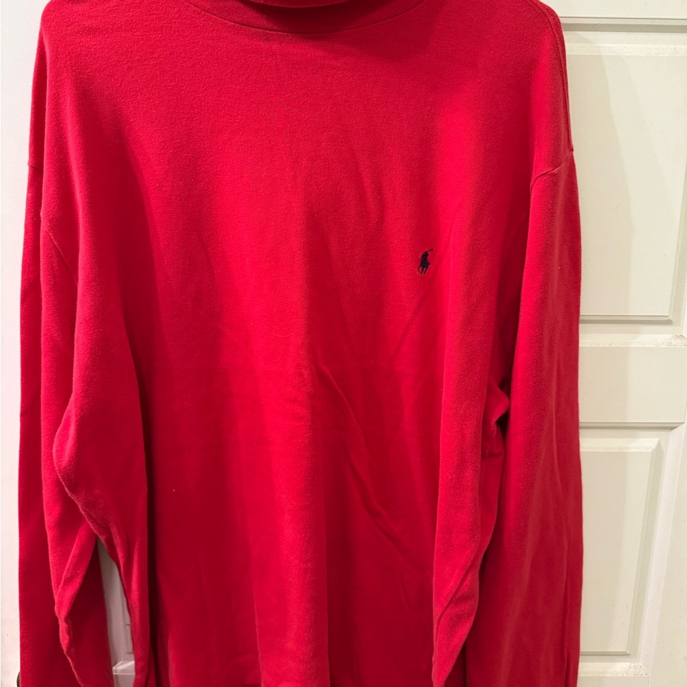Vintage Ralph Lauren Red Turtleneck Sweater for Men Size Large